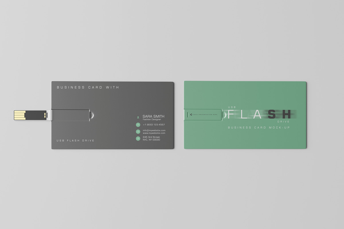 USB Flash Drive Business Card Mockup, a Print Template by pmvch