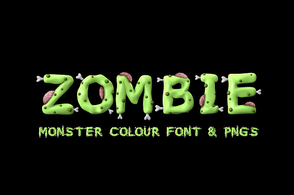 Zombie colour font preview 6