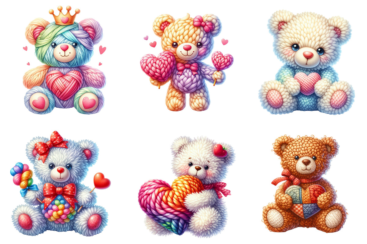 Faux Yarn Valentines Teddy Bear, an Illustration by Dream Creation (Photo 4 of 5)