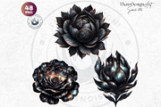 Moody Rose Gold and Mauve Flowers, a Decorative Illustration by ThatsDesignArt (Thumbnail 9 of 10)