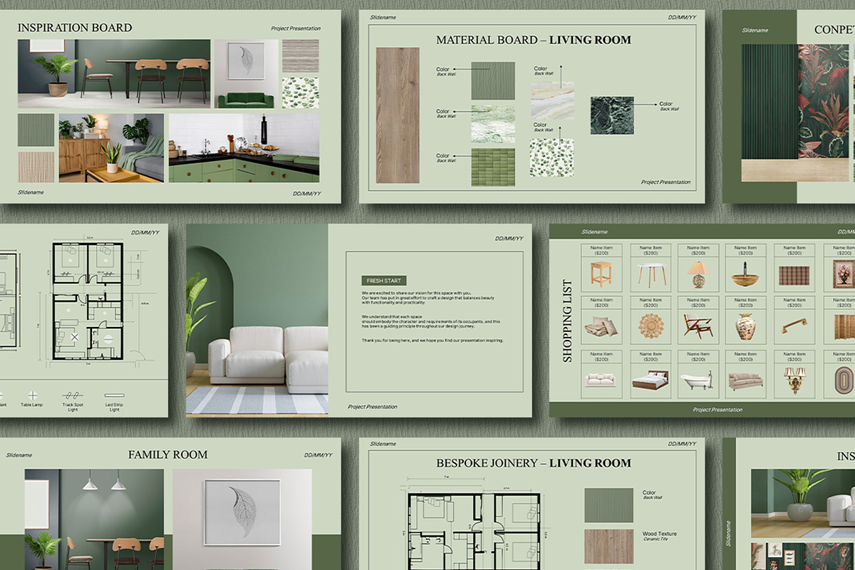 Interior Design Presentation sage, a Presentation Template by SKY CREATION (Photo 4 of 7)