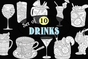 Drinks coloring pages
