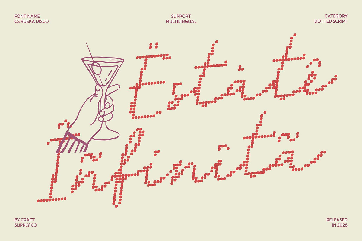 CS Ruska Disco, a Script Font by Craft Supply Co. (Photo 7 of 8)