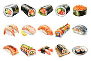 Watercolor Sushi Clipart, an Illustration by Daily.Designs (Thumbnail 3 of 3)