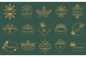 Linear boho floral emblem frames, an Object Illustration by winwin.art