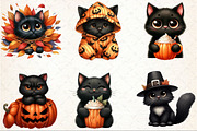 Funny Autumn Black Cat Clipart, an Illustration by Rose Art (Thumbnail 3 of 7)
