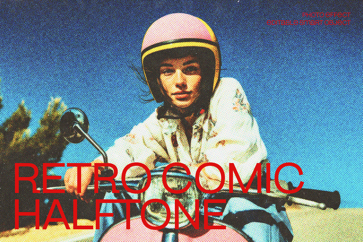 Retro Comic Halftone Photo Effect, a Layer Style Add-On by dokudokunomi (Photo 1 of 5)