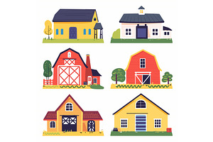 Collection colorful countryside, an Animal Illustration by Vectorstockersland