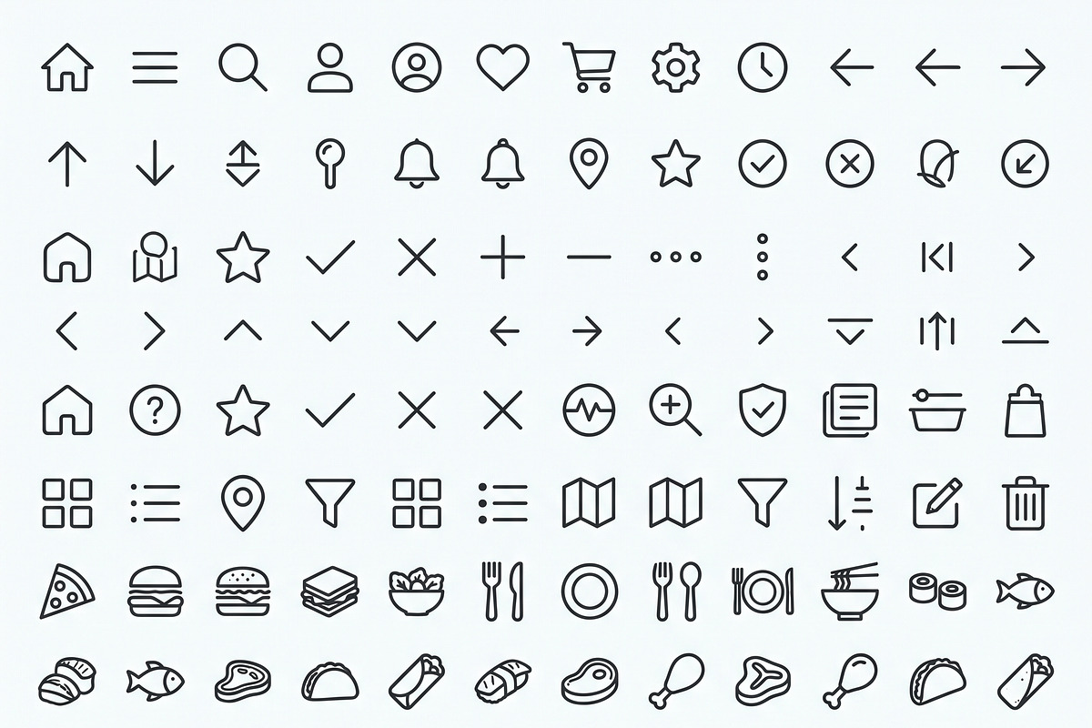 Vector Bundles Kitchen Outline Icons, an Outline Icon by adenpinkstore (Photo 10 of 10)