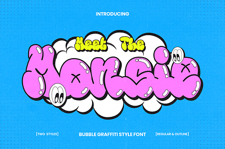 Monsie - Bubble Graffiti Font, a Sans Serif Font by Snape Design Studio