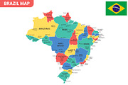 Detailed map of Brazil, an Illustration by Vector Shop (Thumbnail 2 of 5)