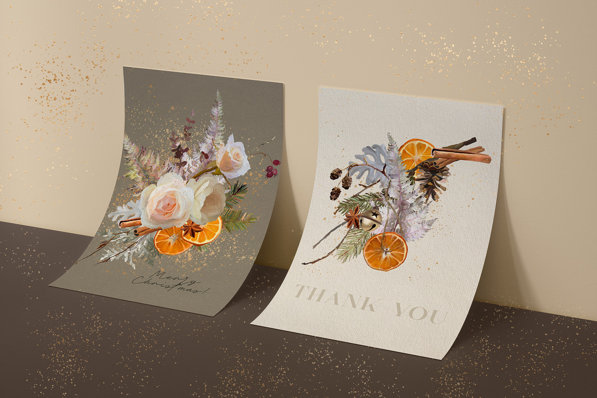 White Flora - Christmas clipart, a Decorative Illustration by Vasmila (Photo 15 of 15)
