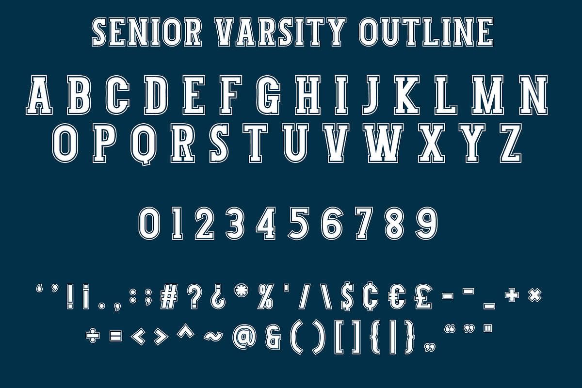 Senior Varsity, a Slab Serif Font by Mini_World (Photo 9 of 10)