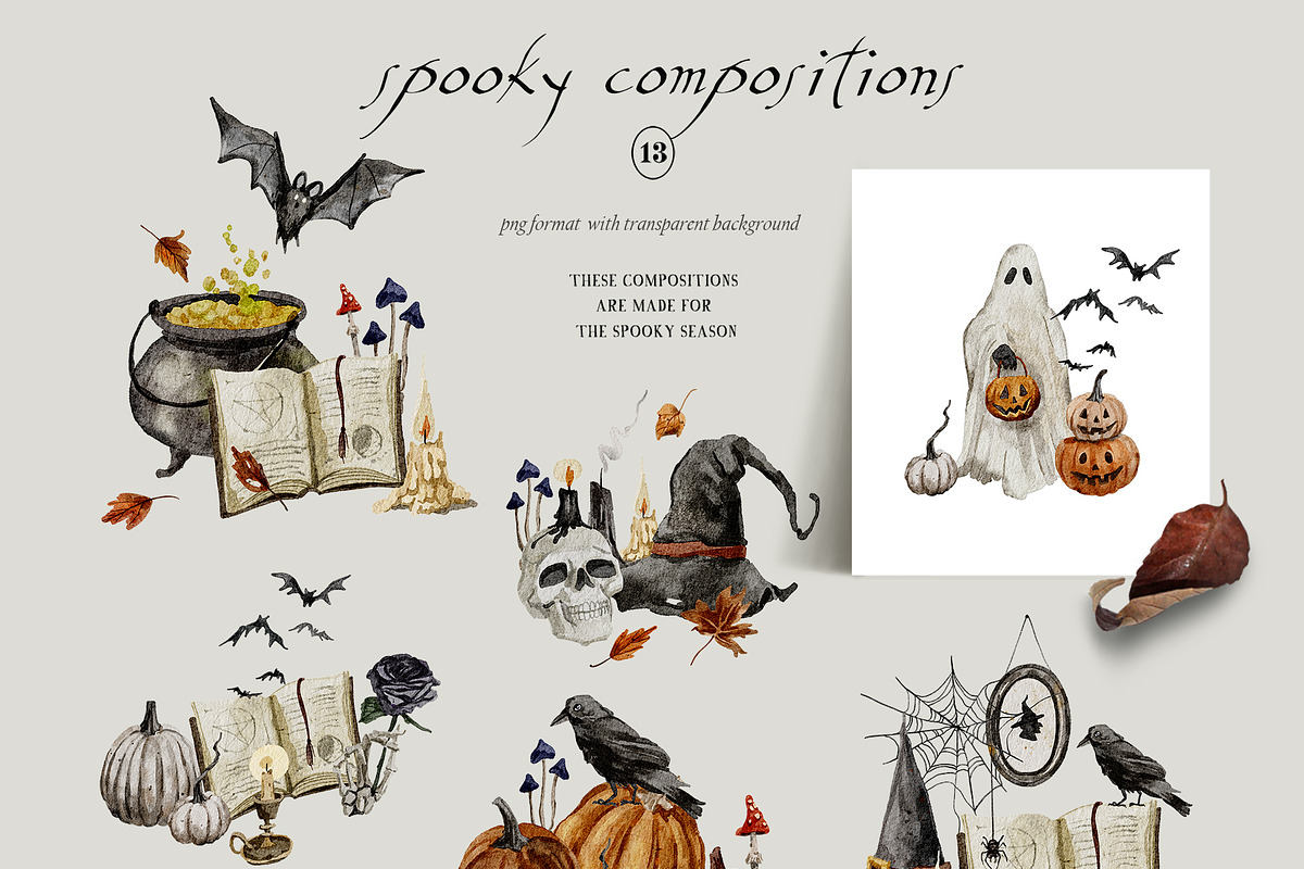 Halloween - Spoky Collection, a Seasonal Illustration by AleksaArt (Photo 2 of 14)