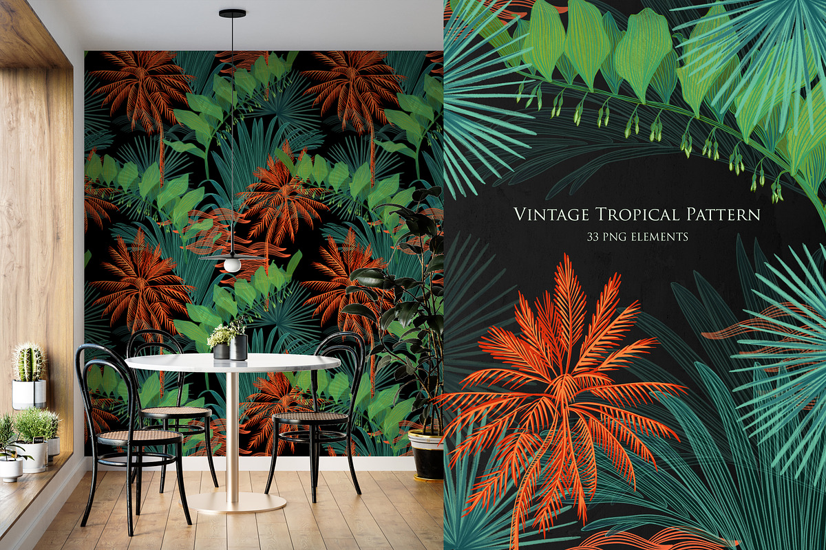 Tropical vintage pattern, a Pattern Graphic by ANAKOTO (Photo 10 of 24)