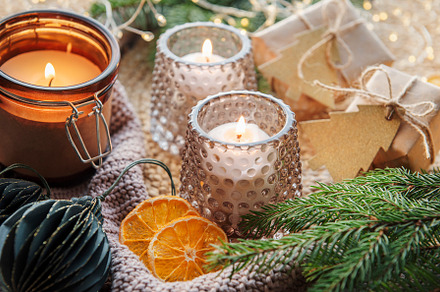 Christmas decoration with candles, a Holiday Photo by Olena Rudo