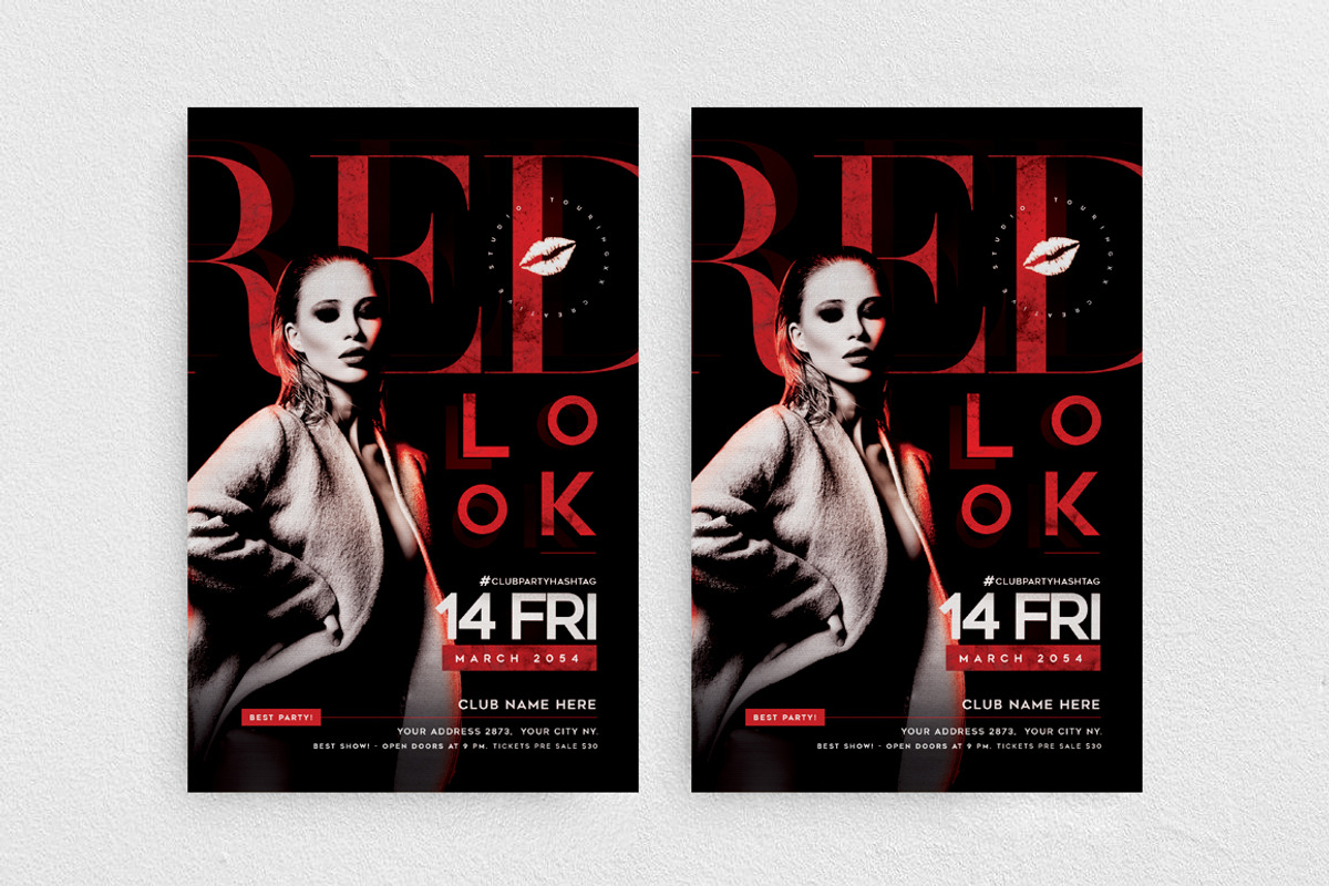 Red Look Flyer + Instagram Post, a Flyer Template by Touringxx Creative Studio (Photo 1 of 3)
