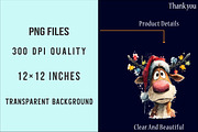 Funny Christmas Reindeer Clipart PNG, an Illustration by SinaCreation (Thumbnail 7 of 7)