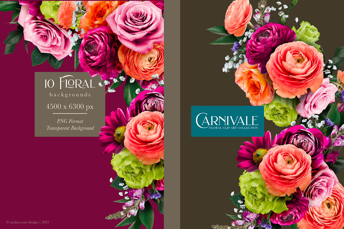 Carnivale Floral Clip Art Collection, an Object Graphic by Eclectic Anthology (Photo 4 of 21)