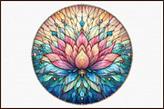 Stained Glass Lotus Bundle, an Illustration by Sublimation Artist (Thumbnail 3 of 6)