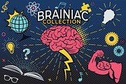 Brainiac Cartoon Graphics Set, an Education Illustration by Dapper Dudell (Thumbnail 1 of 2)