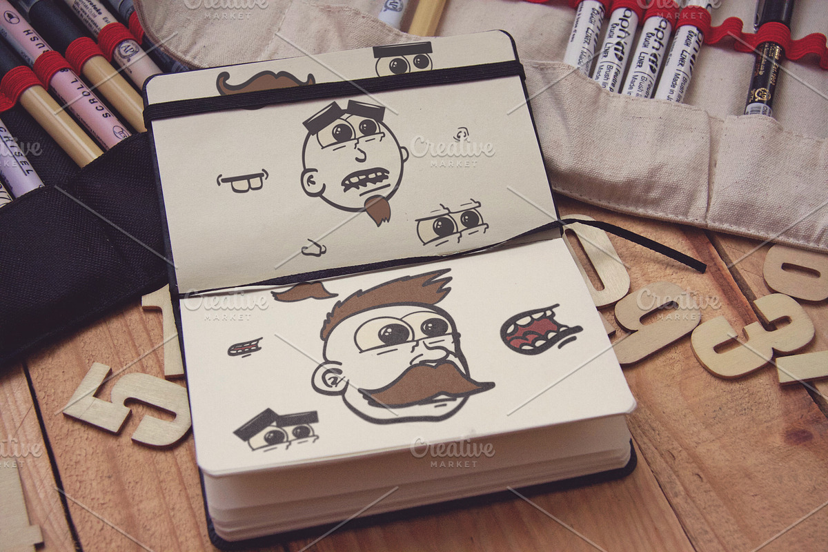 Cartoon Faces, a Person Illustration by Mel's Shop (Photo 4 of 4)