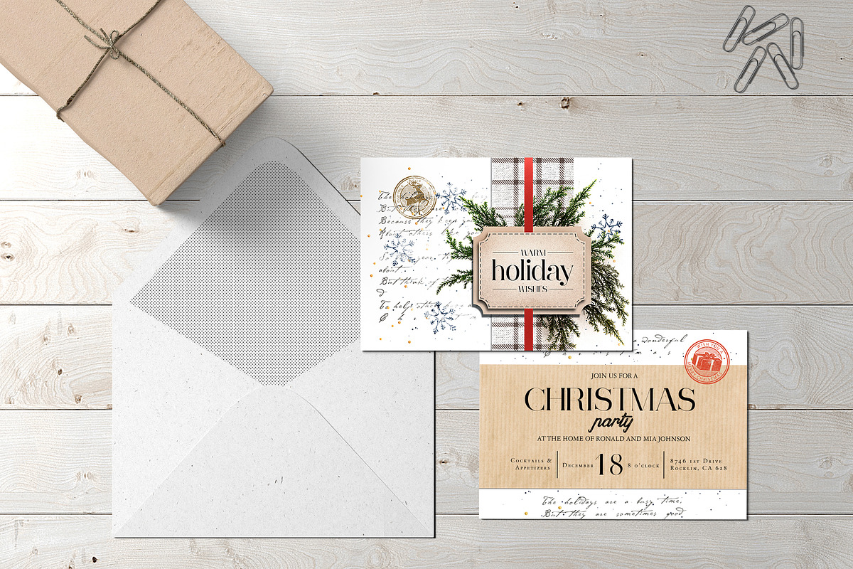 Vintage Christmas Invitation Cards, an Invitation Template by Marie T (Photo 3 of 7)