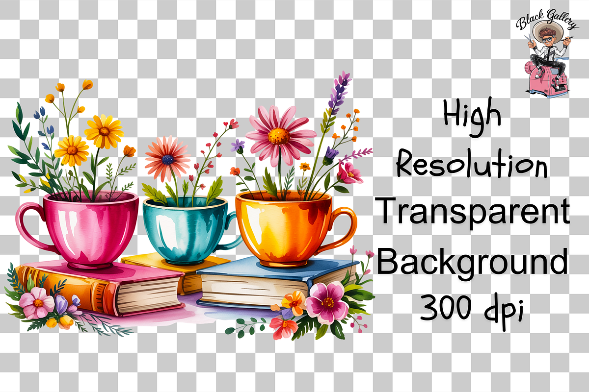 10 Books and Flowers Clipart PNG, an Illustration by Clipart Bloom (Photo 8 of 11)