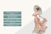 Victorian lady Clipart Bundle, a Person Illustration by BusyDaydesign (Thumbnail 6 of 9)