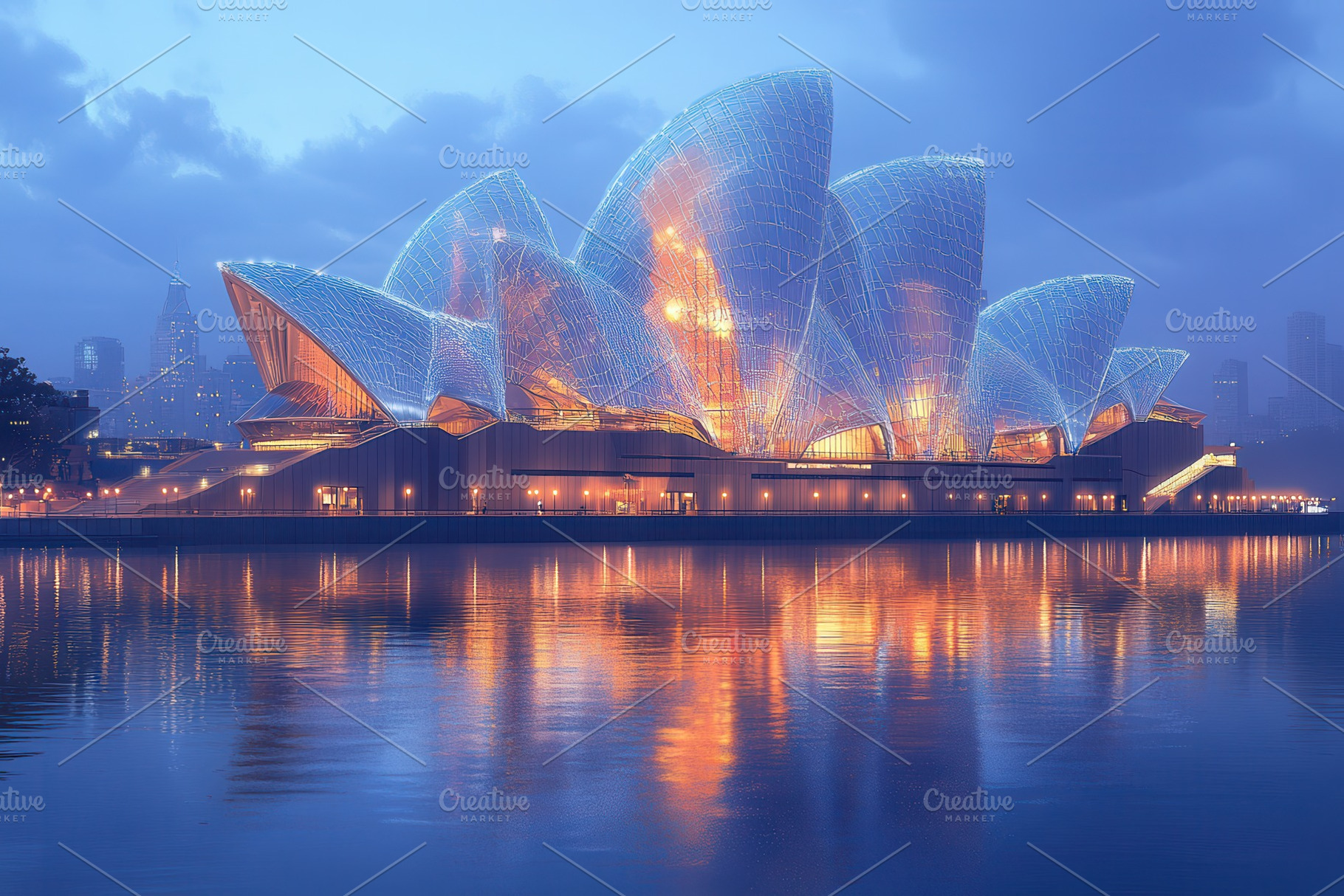 Illuminated Sydney Opera House at du, a Photo by Tanuart