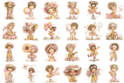 Whimsical Summer Kids Clipart, an Illustration by designcity5 (Thumbnail 2 of 5)