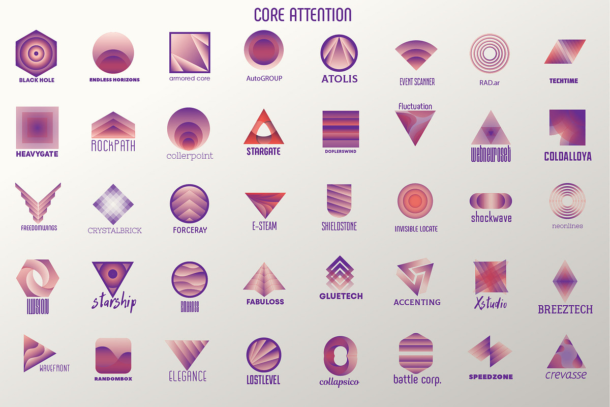 40 Gradient Logos, a Branding & Logo Template by airunreal (Photo 24 of 26)