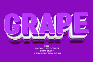 Grape 3d Editable Text Effect