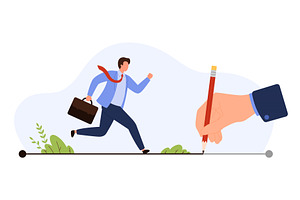 Businessman Running Career Path, a Person Illustration by Flashvector