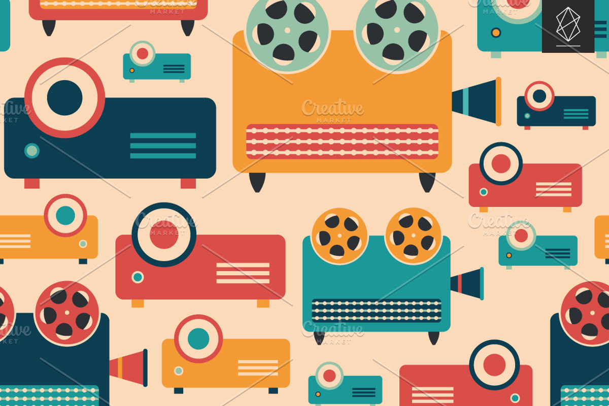 Retro media seamless pattern set, a Pattern Graphic by Yury Velikanov (Photo 5 of 5)