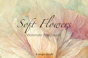 Soft watercolour flowers set, a Texture Graphic by Olha Klein (Thumbnail 1 of 4)