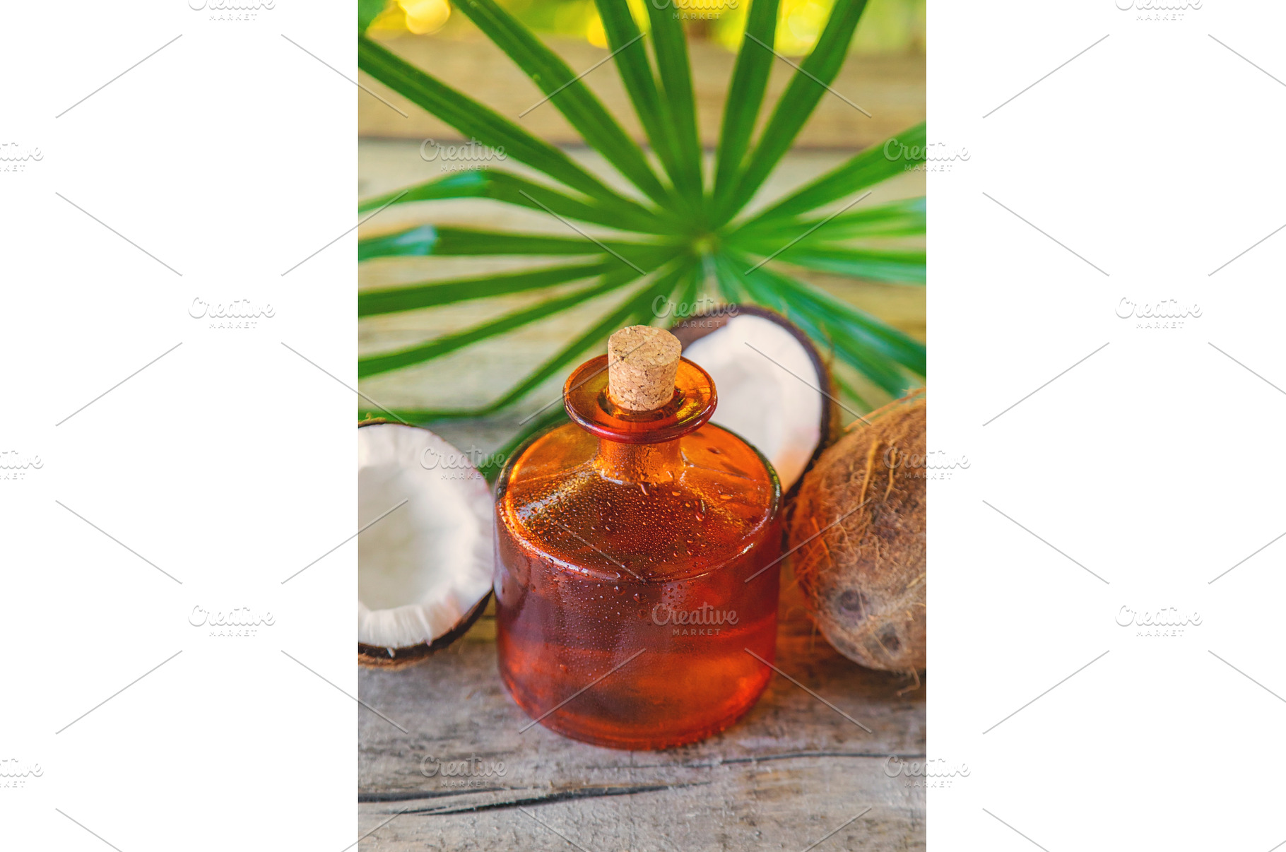 Natural coconut oil in a bottle, a Food & Drink Photo by yanadjana