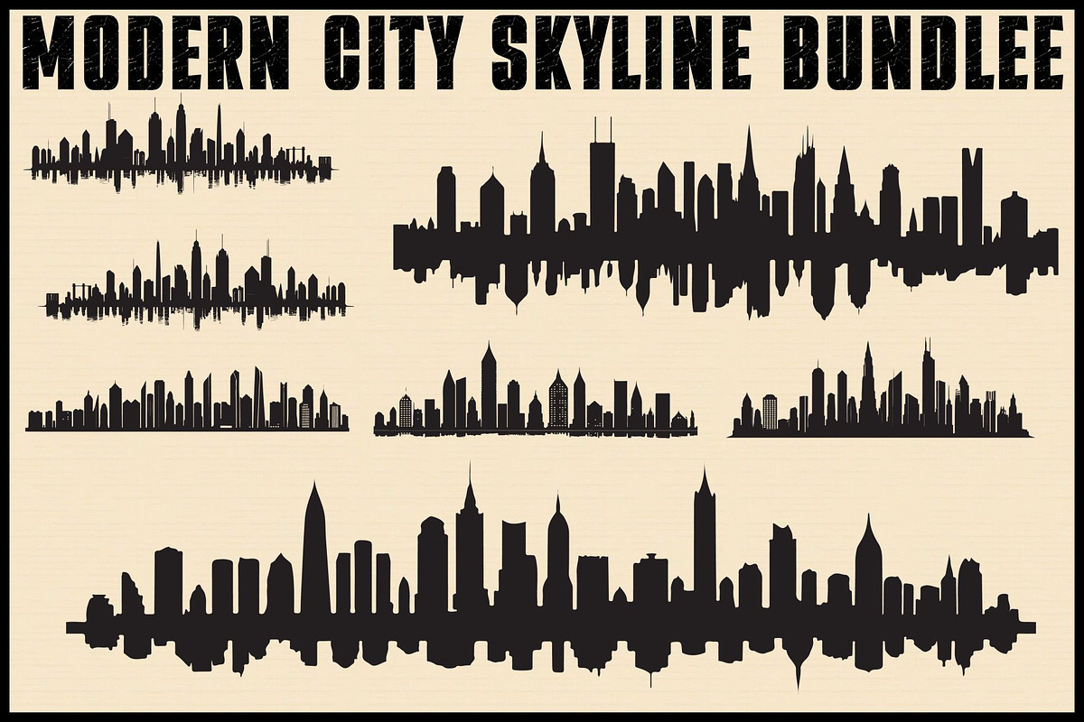 Modern City Skyline Vector Bundle, an Illustration by abu67222 (Photo 7 of 7)