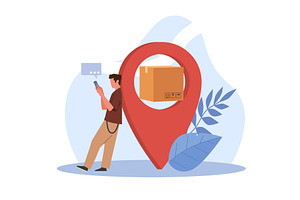 Postal tracking service. Online, a Transportation Illustration by YummyBuum