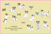 Jack Russell Clipart Digital Paper, an Animal Illustration by VianneArt (Thumbnail 3 of 8)