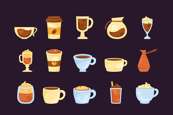 Coffee Drinks Illustration Set preview 2