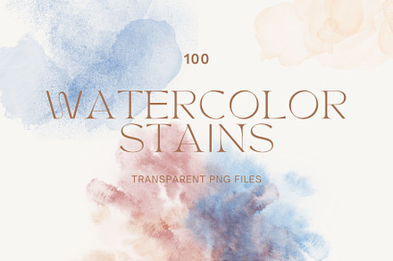 100 Watercolor Abstract Stains, a Texture Illustration by Jenteva Art
