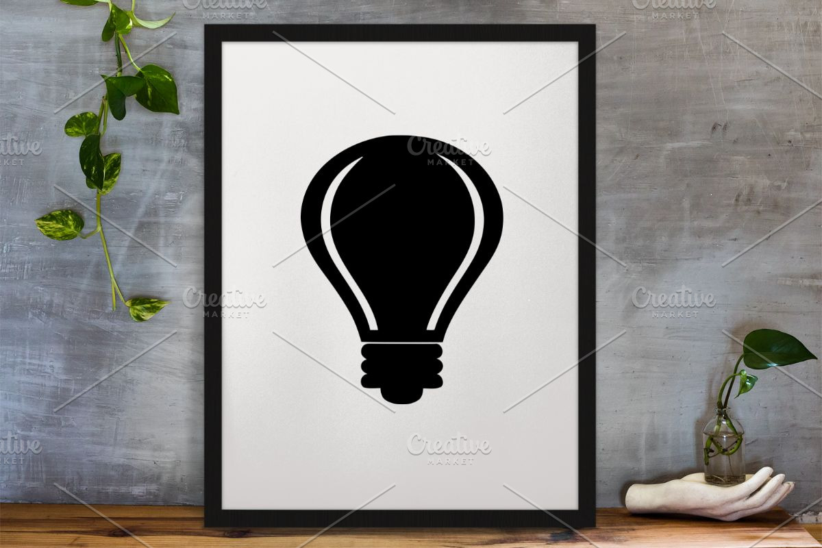 Lightbulb Silhouette SVG, a Technology Illustration by newminddesign (Photo 3 of 3)