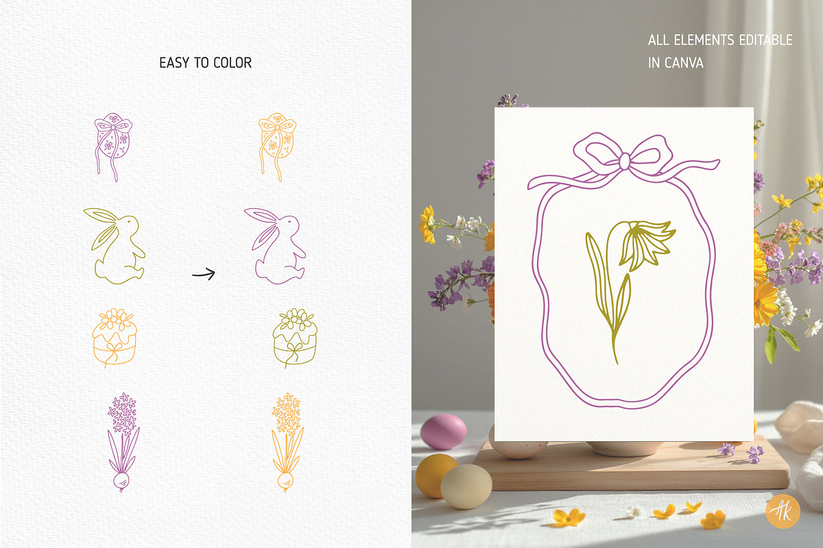 Easter Spring Clipart Hand Drawn Set, an Object Graphic by Alena Koval (Photo 4 of 15)