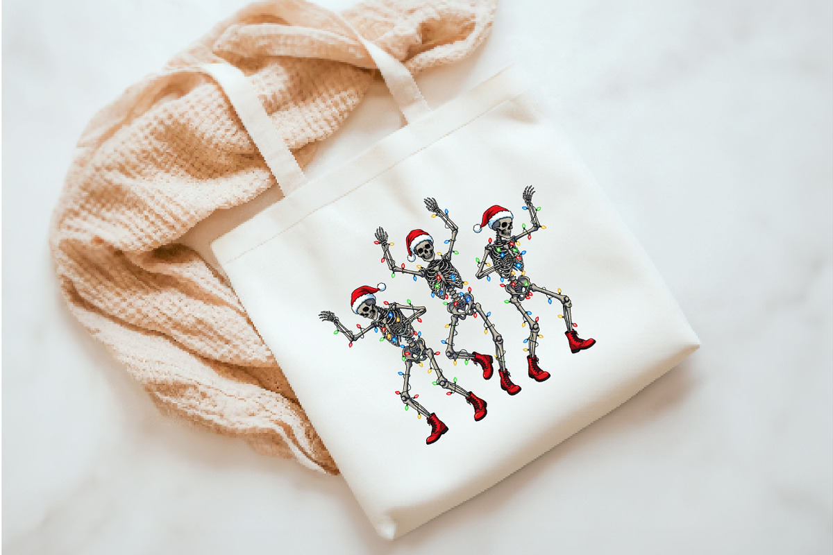 Christmas Dancing Skeleton Png, an Illustration by Watercolor design (Photo 5 of 5)