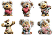 Whimsical Valentine Teddy Bear PNG, an Illustration by CraftArtStudio (Thumbnail 2 of 6)