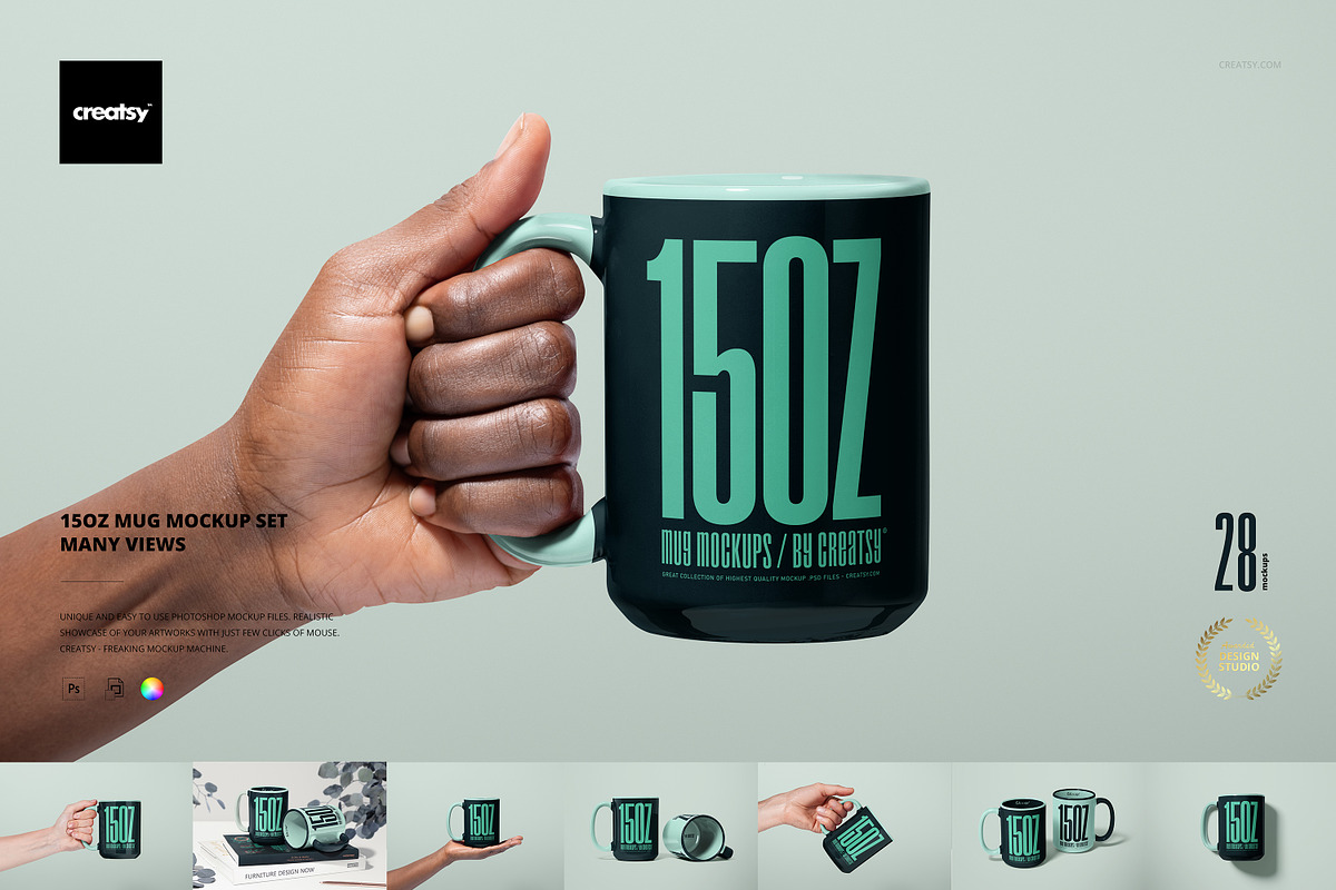 Mug Mockup Set 15oz Many Views, a Merchandise Mockup by creatsy5 (Photo 1 of 33)