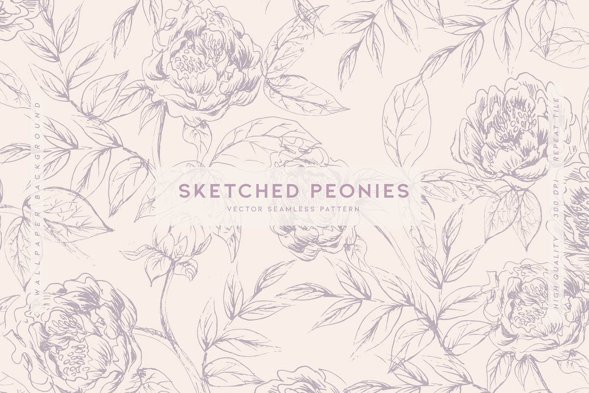 Sketched Peonies, a Pattern Graphic by MalyskaStudio (Photo 1 of 16)