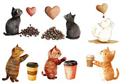 Cat Silhouette Love Coffee Clipart, an Illustration by Designworld (Thumbnail 2 of 6)