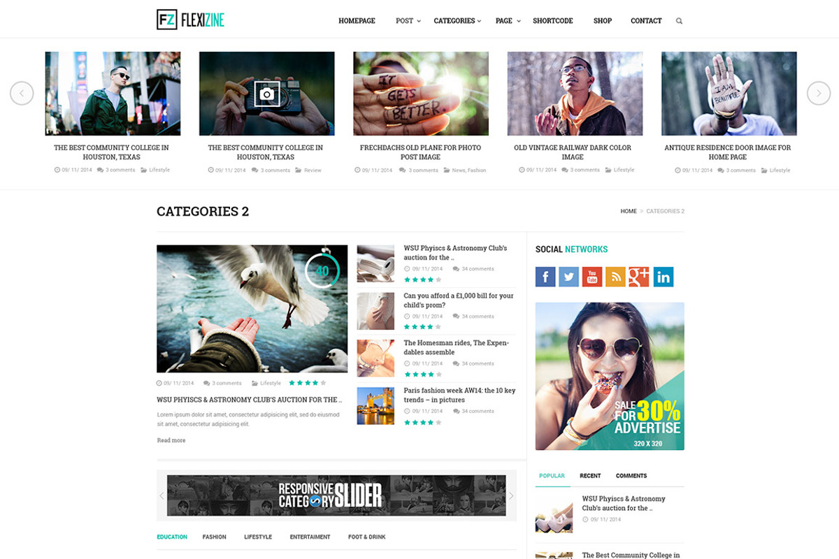 Flexi - PSD for Blog, Personal, News, a Websites & App Template by Digipieces (Photo 10 of 11)